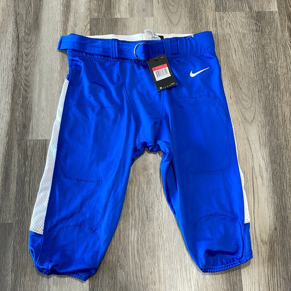 Nike Team Vapor Pro Vented Men's Football Pants size large blue white NEW